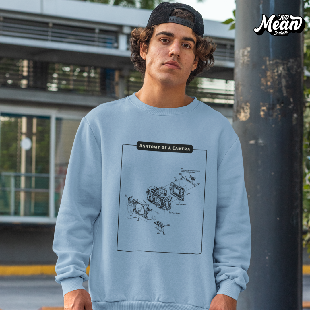 Anatomy of a Camera (Baby blue) - Men's Sweatshirt The Mean Indian Store
