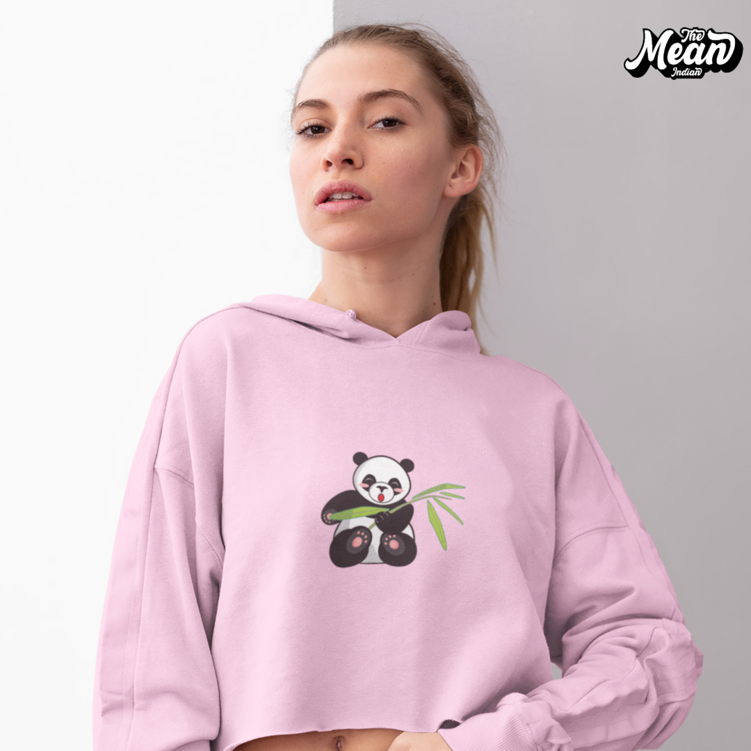 Cute Panda Women s Crop Hoodie The Mean Indian Store