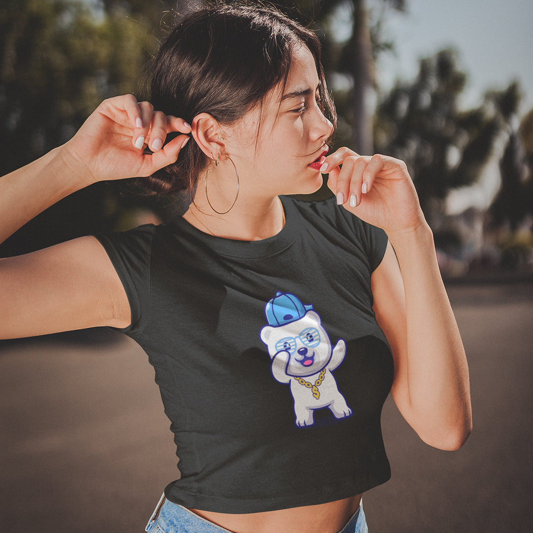 Dab Polar Bear - Women's Crop Top The Mean Indian Store
