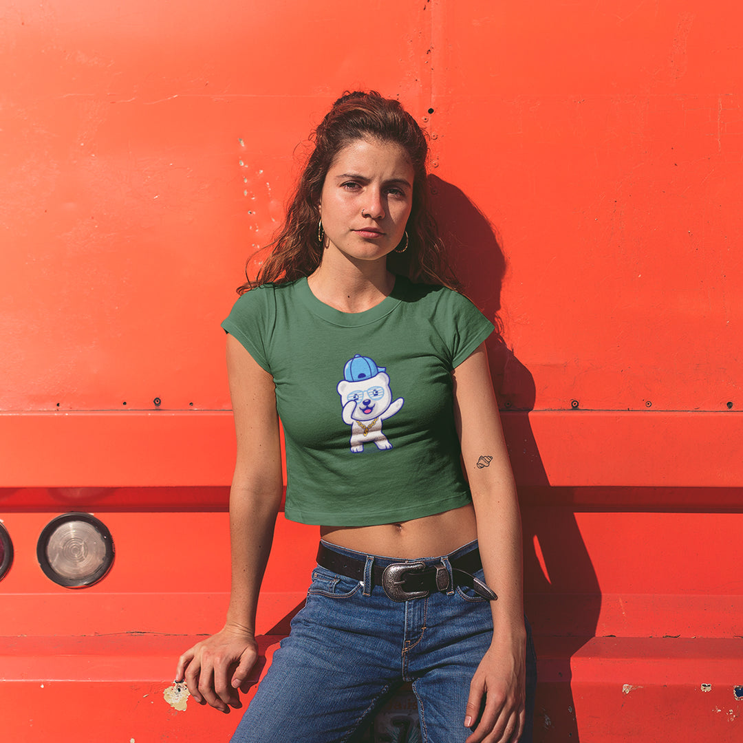 Dab Polar Bear - Women's Crop Top The Mean Indian Store