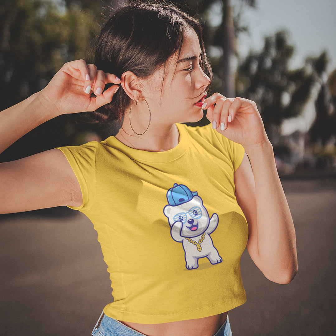 Dab Polar Bear - Women's Crop Top The Mean Indian Store