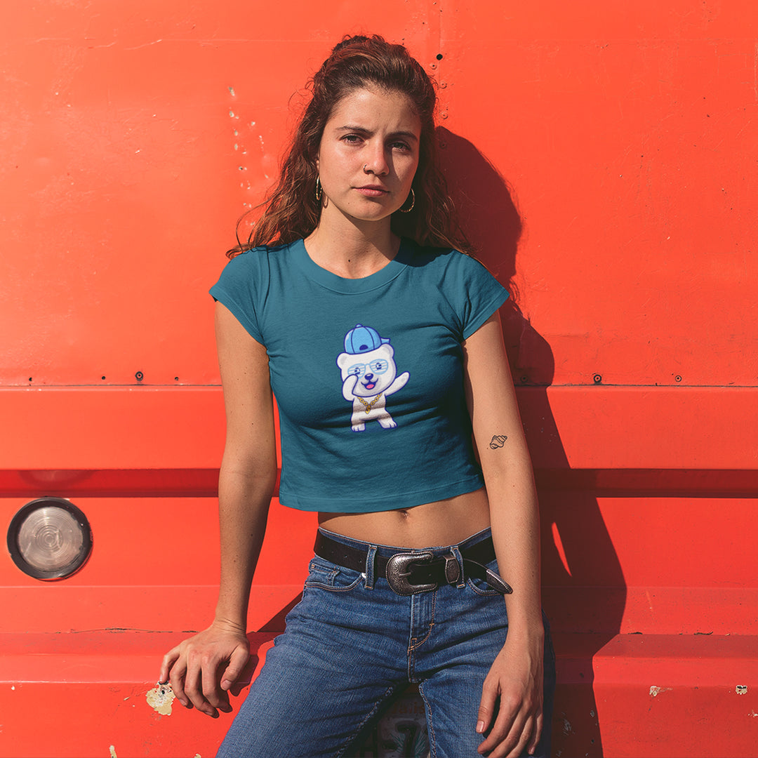 Dab Polar Bear - Women's Crop Top The Mean Indian Store