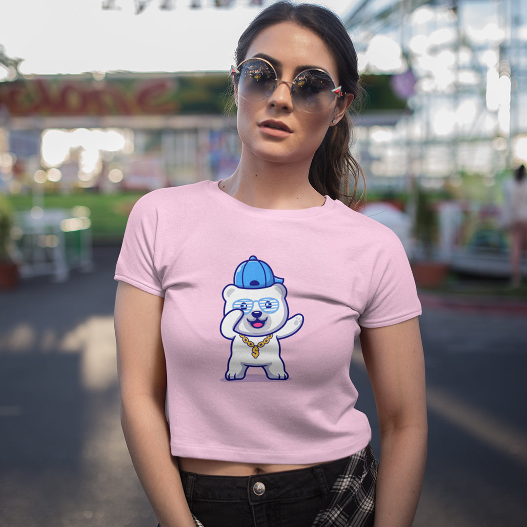 Dab Polar Bear - Women's Crop Top The Mean Indian Store