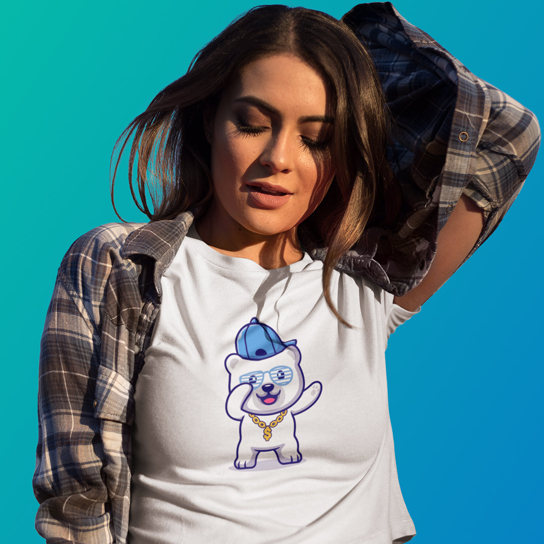Dab Polar Bear - Women's Crop Top The Mean Indian Store