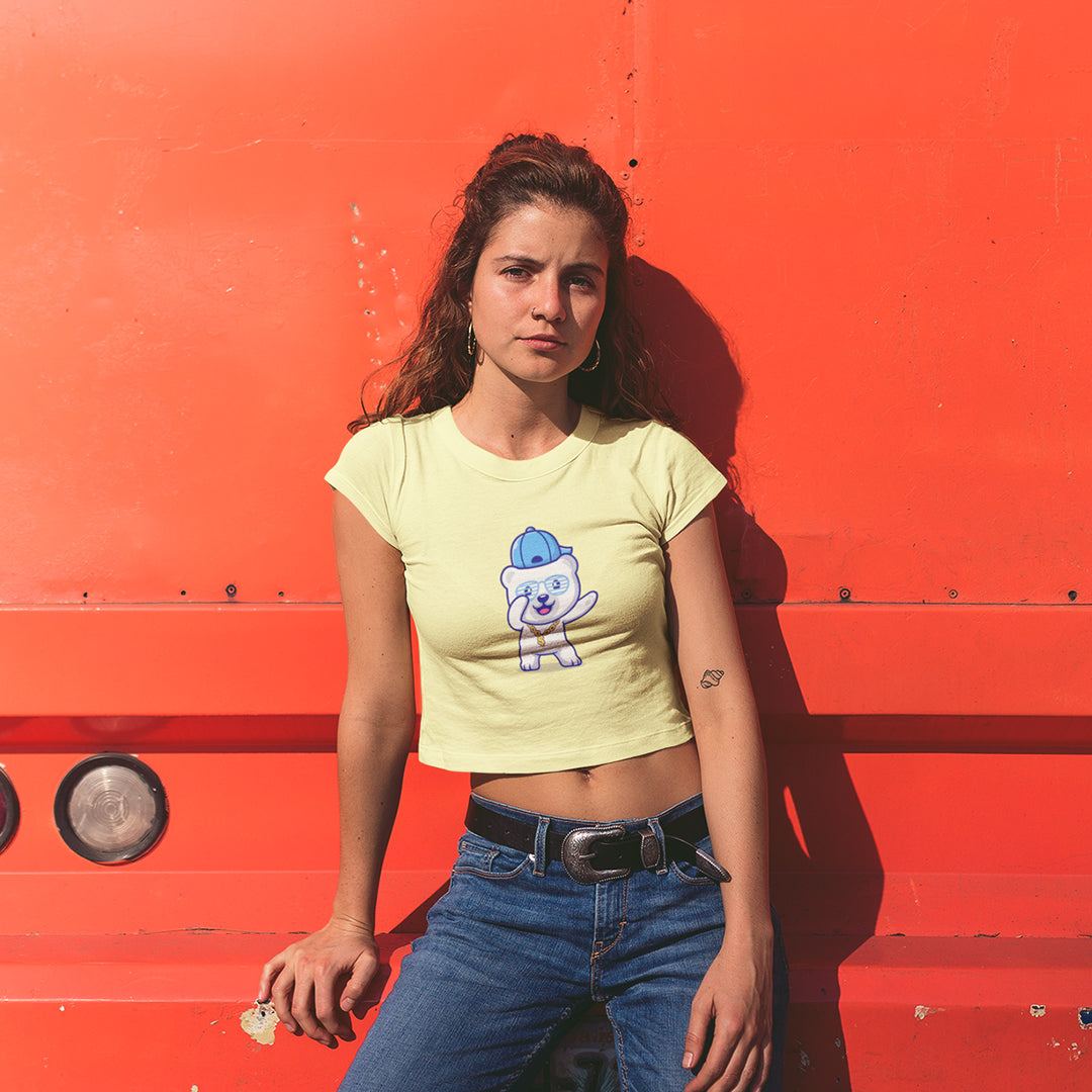 Dab Polar Bear - Women's Crop Top The Mean Indian Store