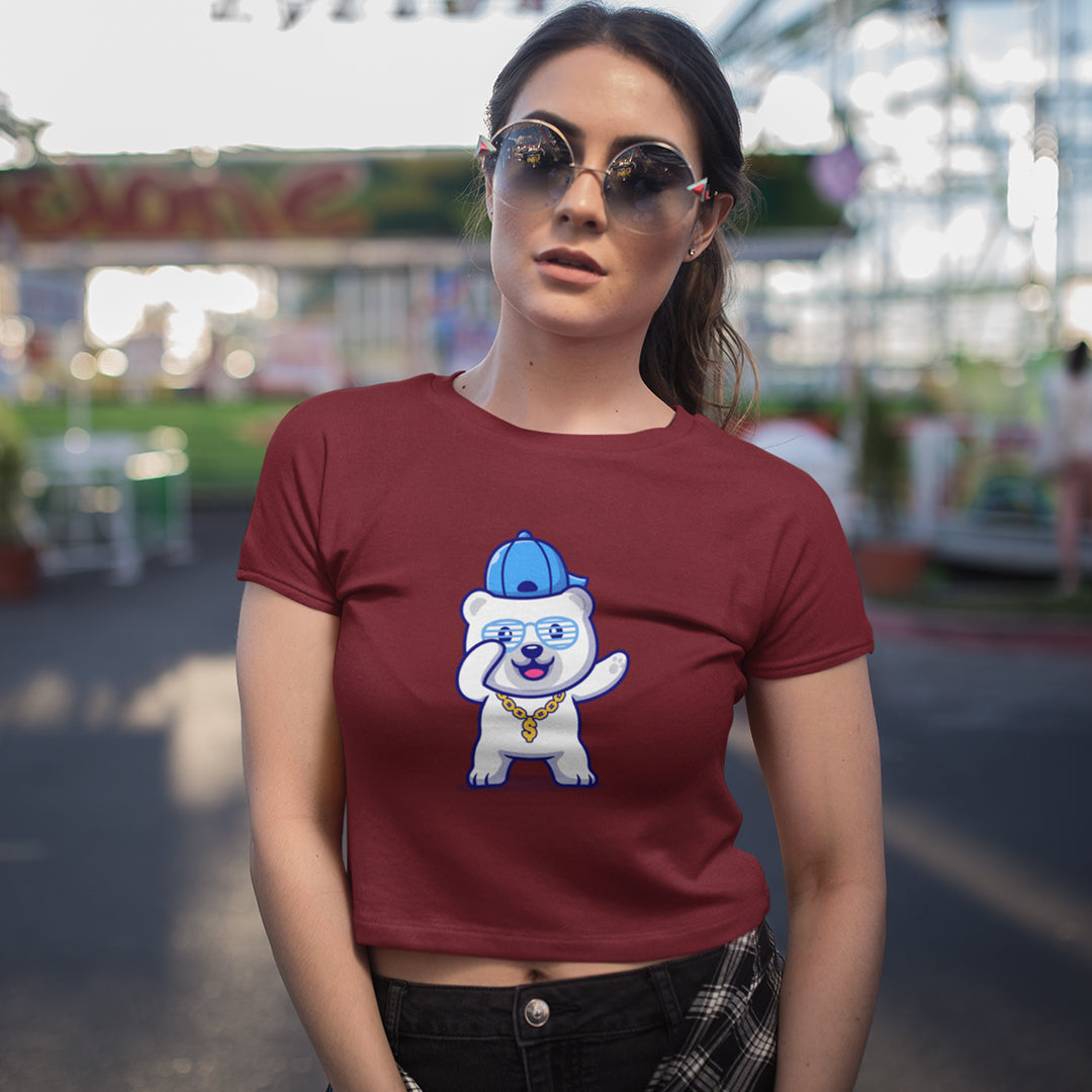 Dab Polar Bear - Women's Crop Top The Mean Indian Store