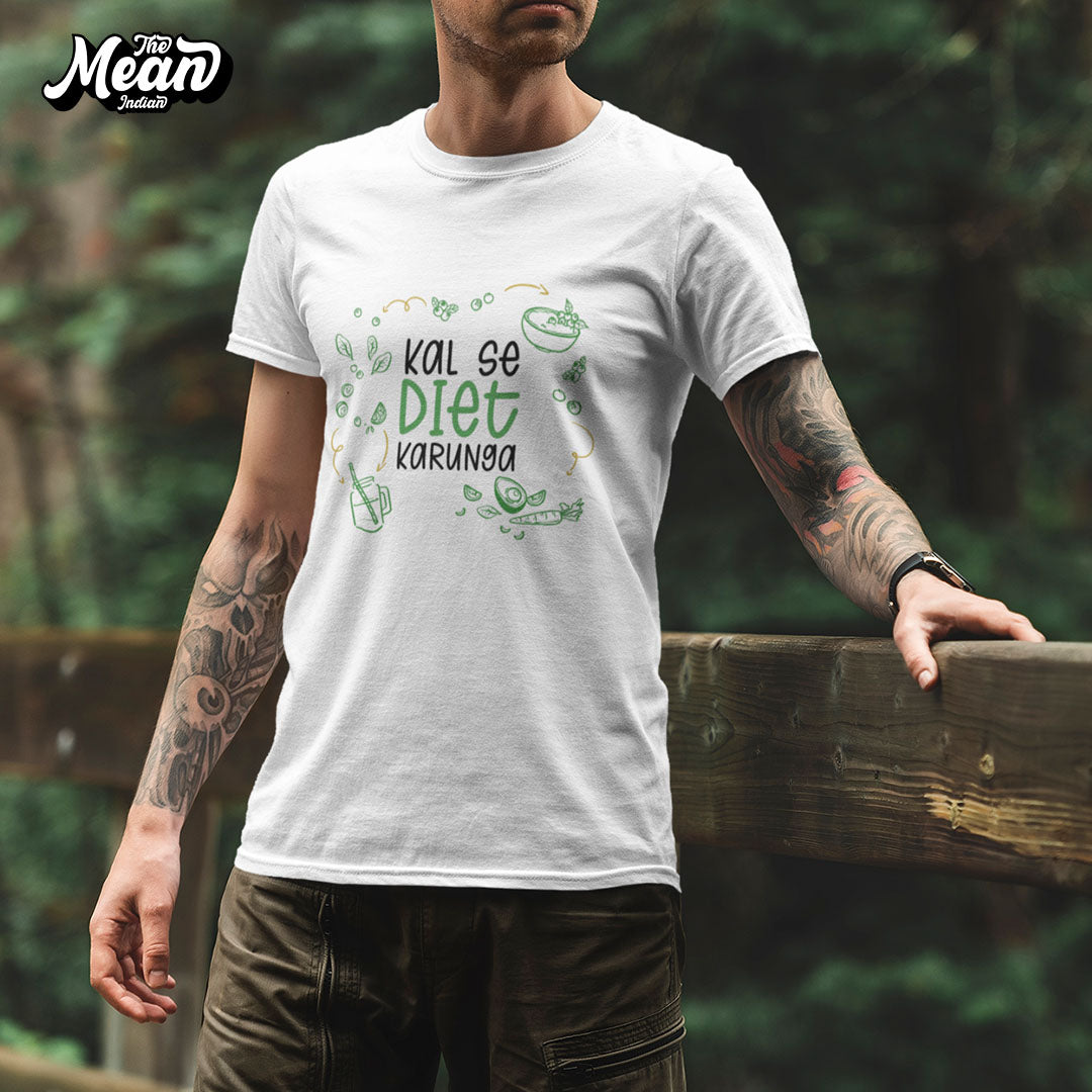 Kal Se Diet Karunga - Men's Hindi T-shirt The Mean Indian Store