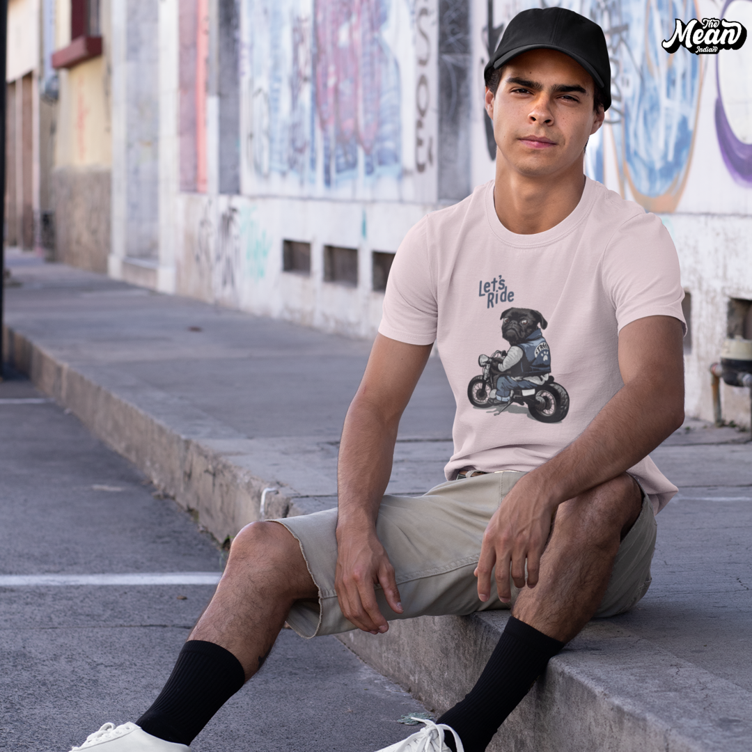 Let's Ride Pug - Boring Men's T-shirt The Mean Indian Store