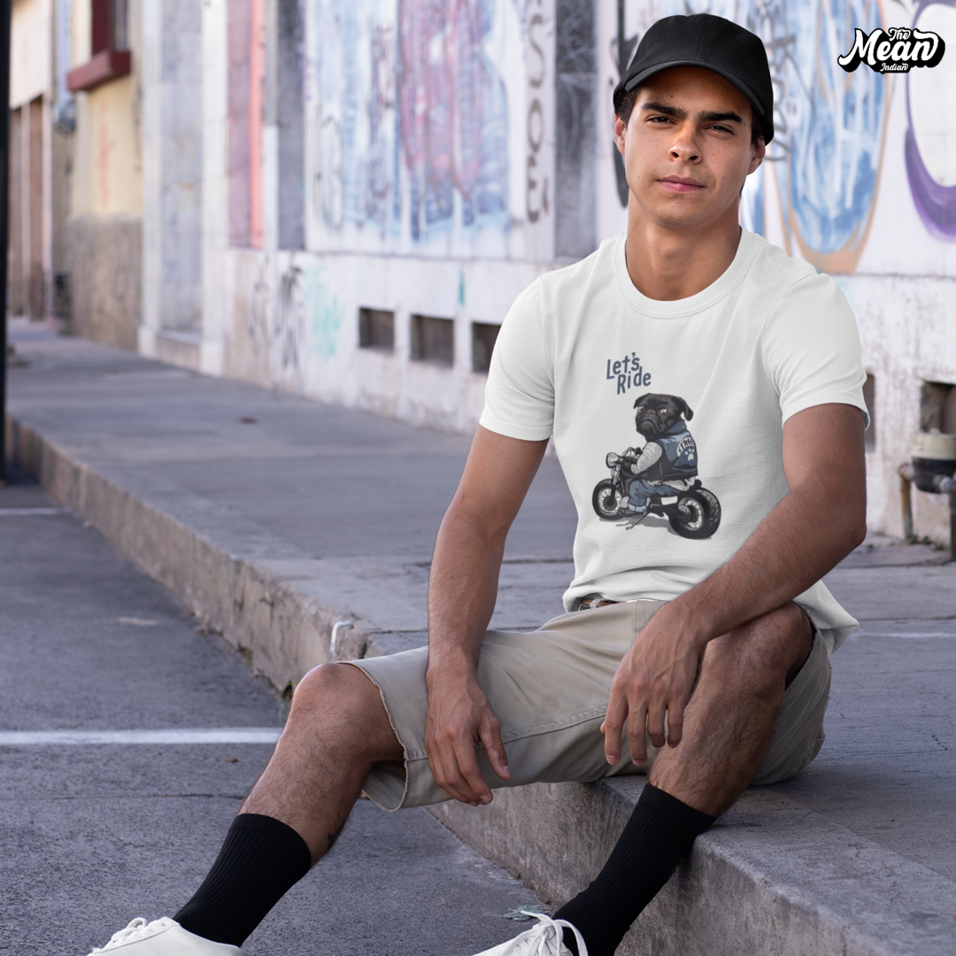 Let's Ride Pug - Boring Men's T-shirt The Mean Indian Store