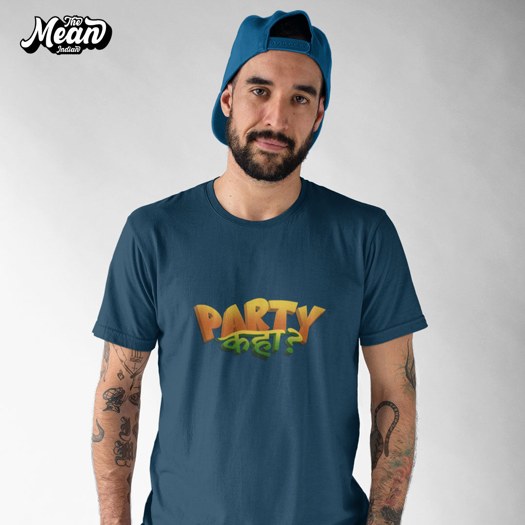 Men's Hindi - Party Kaha T-shirt The Mean Indian Store