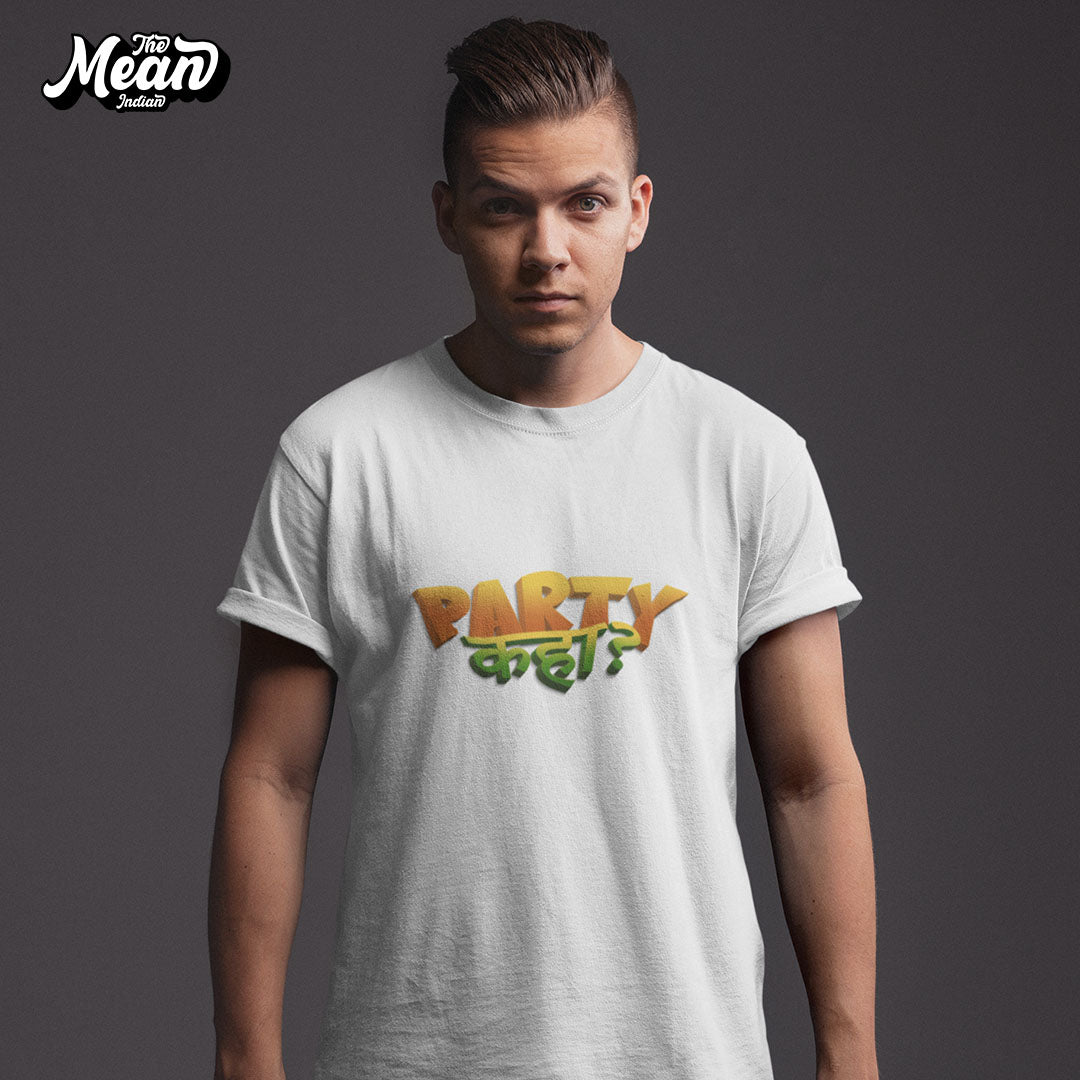 Men's Hindi - Party Kaha T-shirt The Mean Indian Store