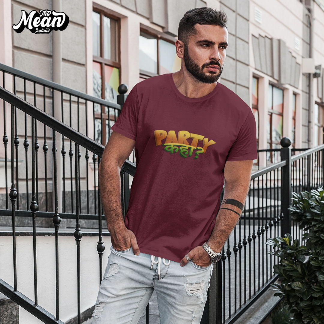Men's Hindi - Party Kaha T-shirt The Mean Indian Store