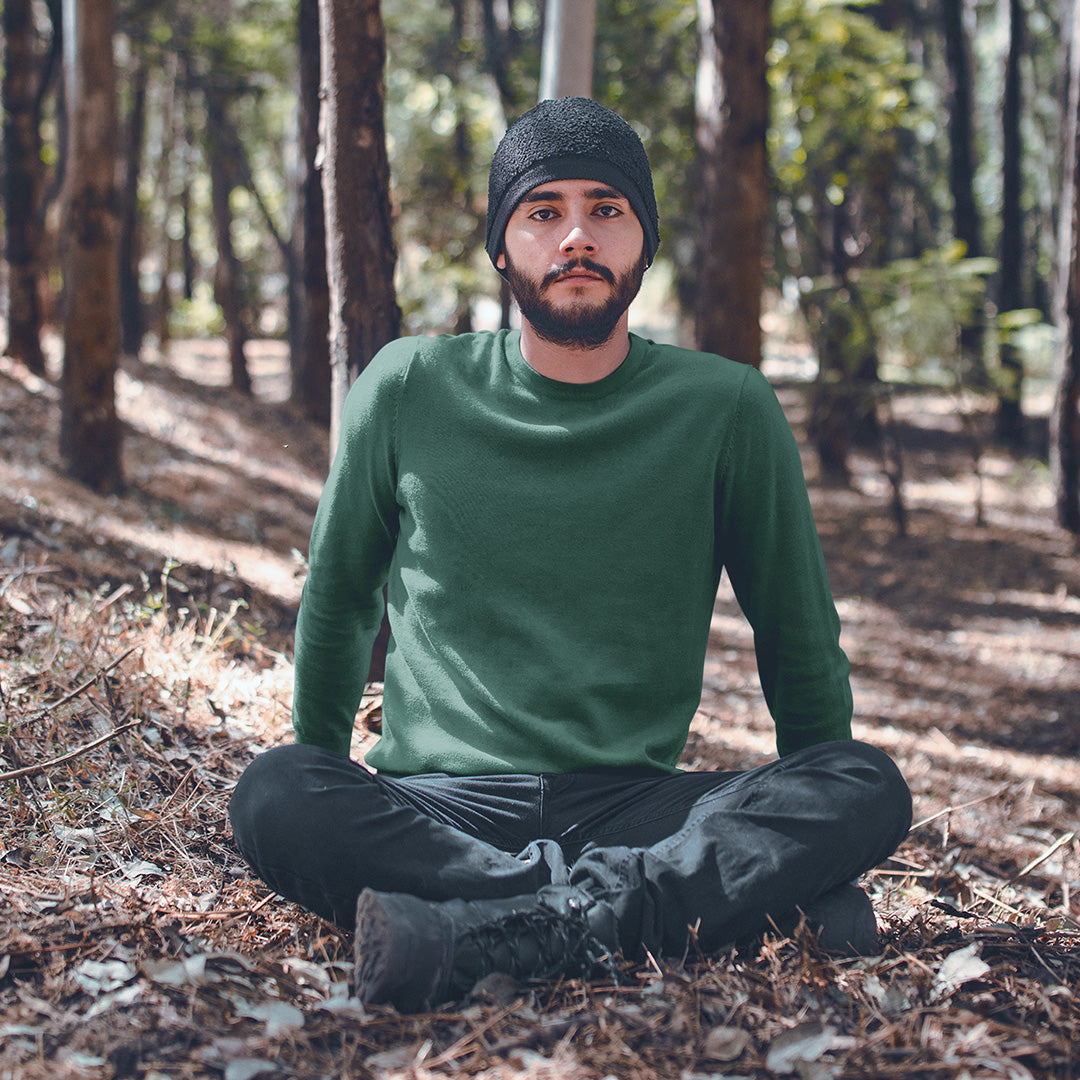 Men's Olive Green Sweatshirt The Mean Indian Store