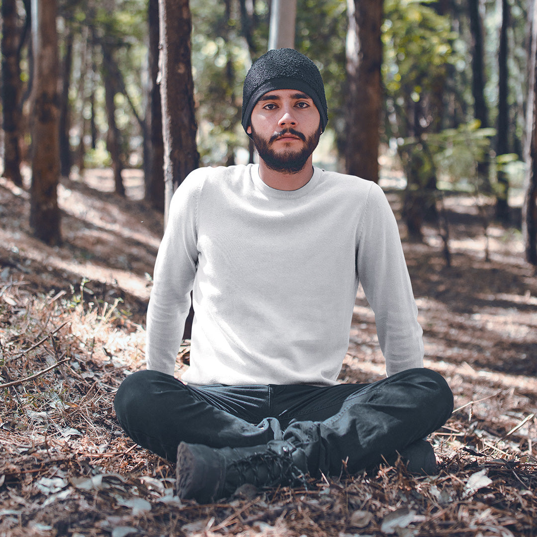 Men's Solid White Sweatshirt The Mean Indian Store