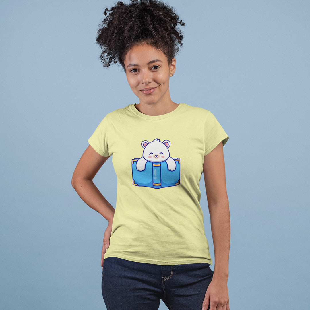 Polar Bear Reading - Women's T-shirt The Mean Indian Store
