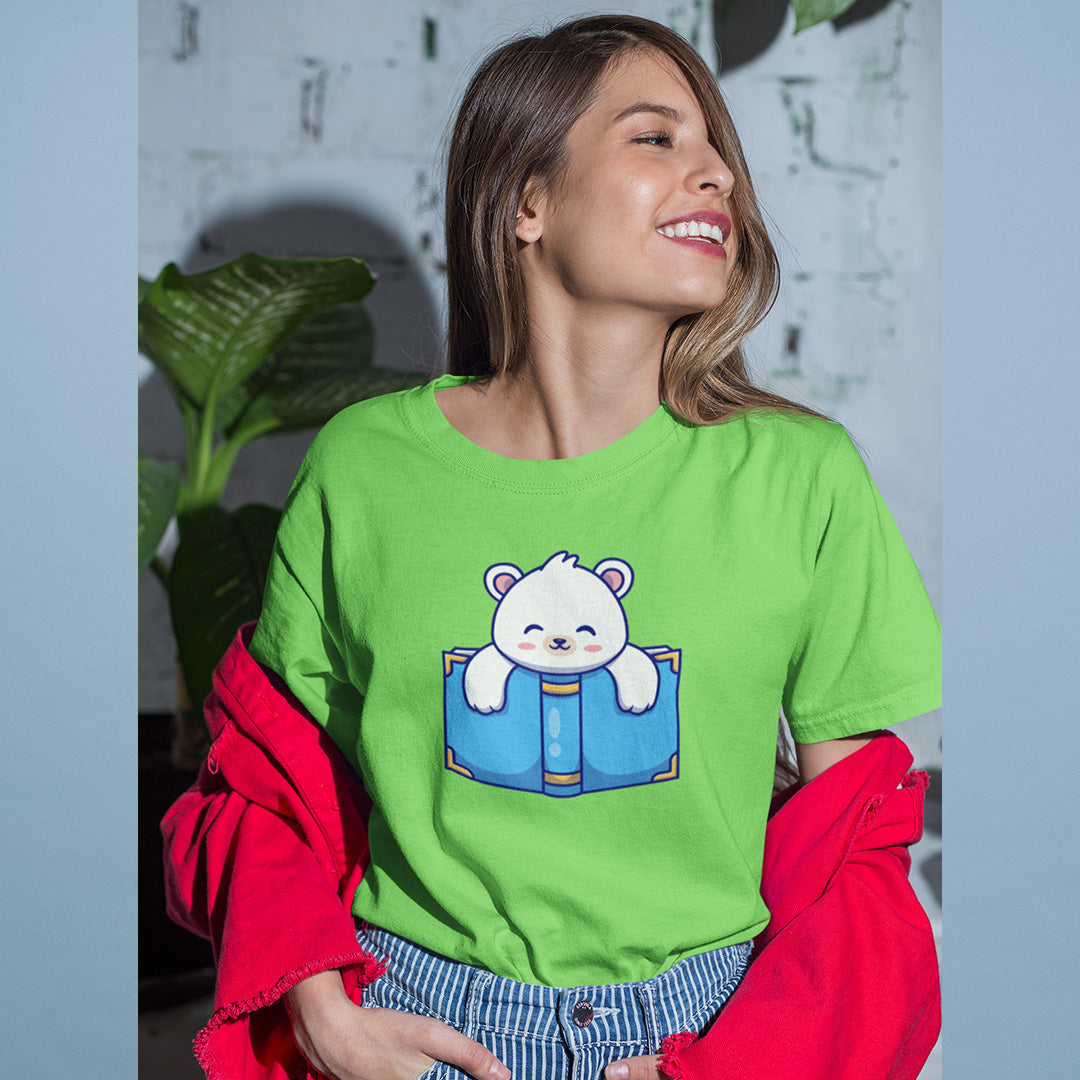 Polar Bear Reading - Women's T-shirt The Mean Indian Store