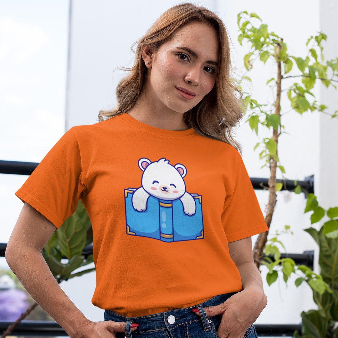 Polar Bear Reading - Women's T-shirt The Mean Indian Store