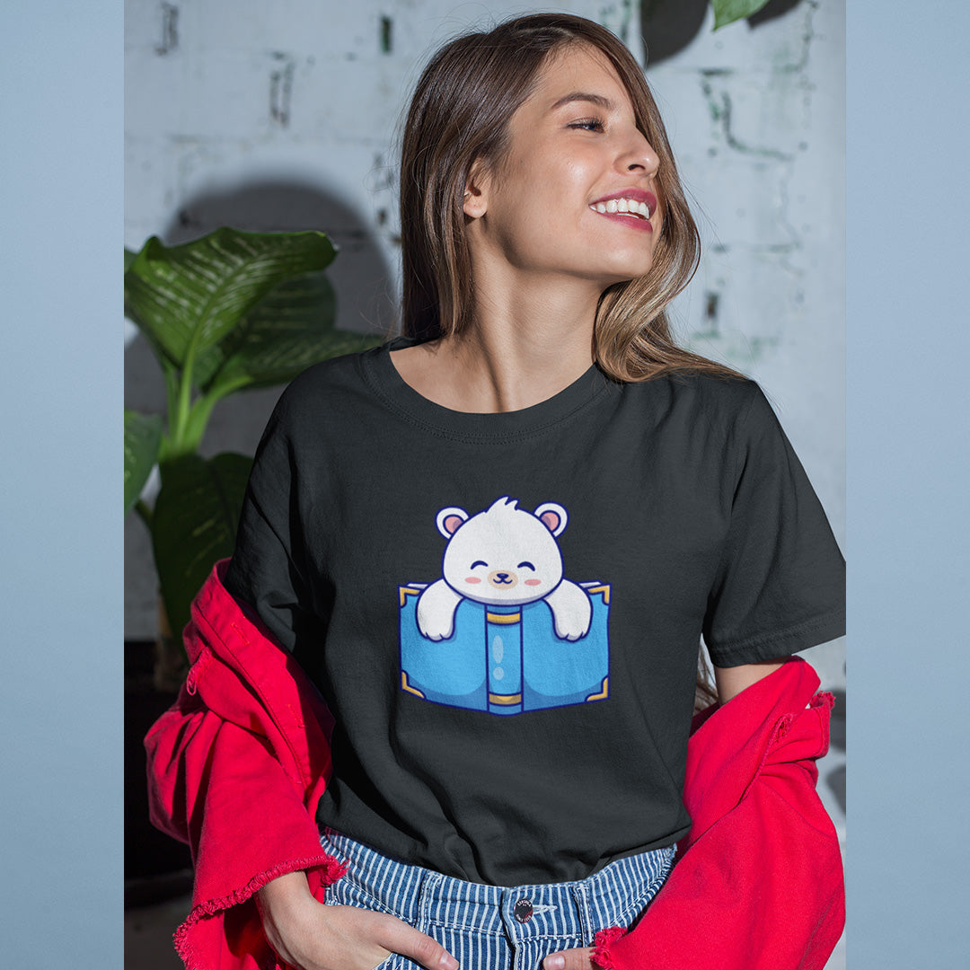 Polar Bear Reading - Women's T-shirt The Mean Indian Store