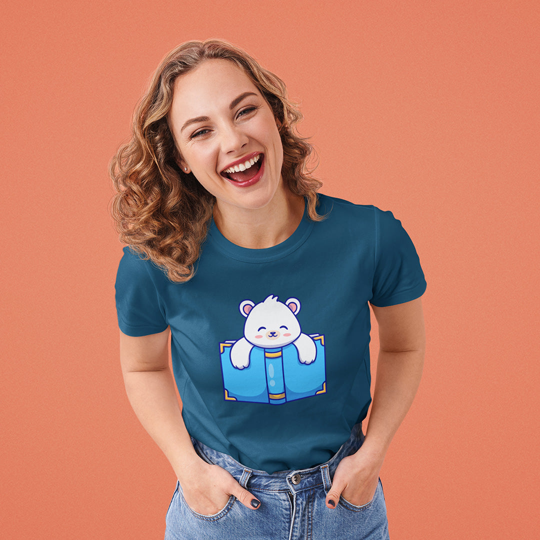 Polar Bear Reading - Women's T-shirt The Mean Indian Store