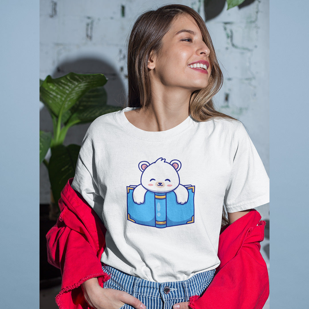 Polar Bear Reading - Women's T-shirt The Mean Indian Store