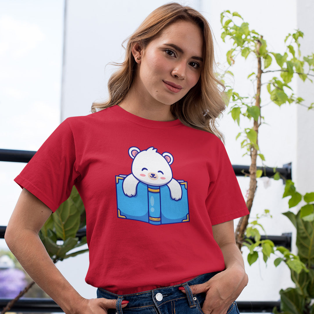 Polar Bear Reading - Women's T-shirt The Mean Indian Store