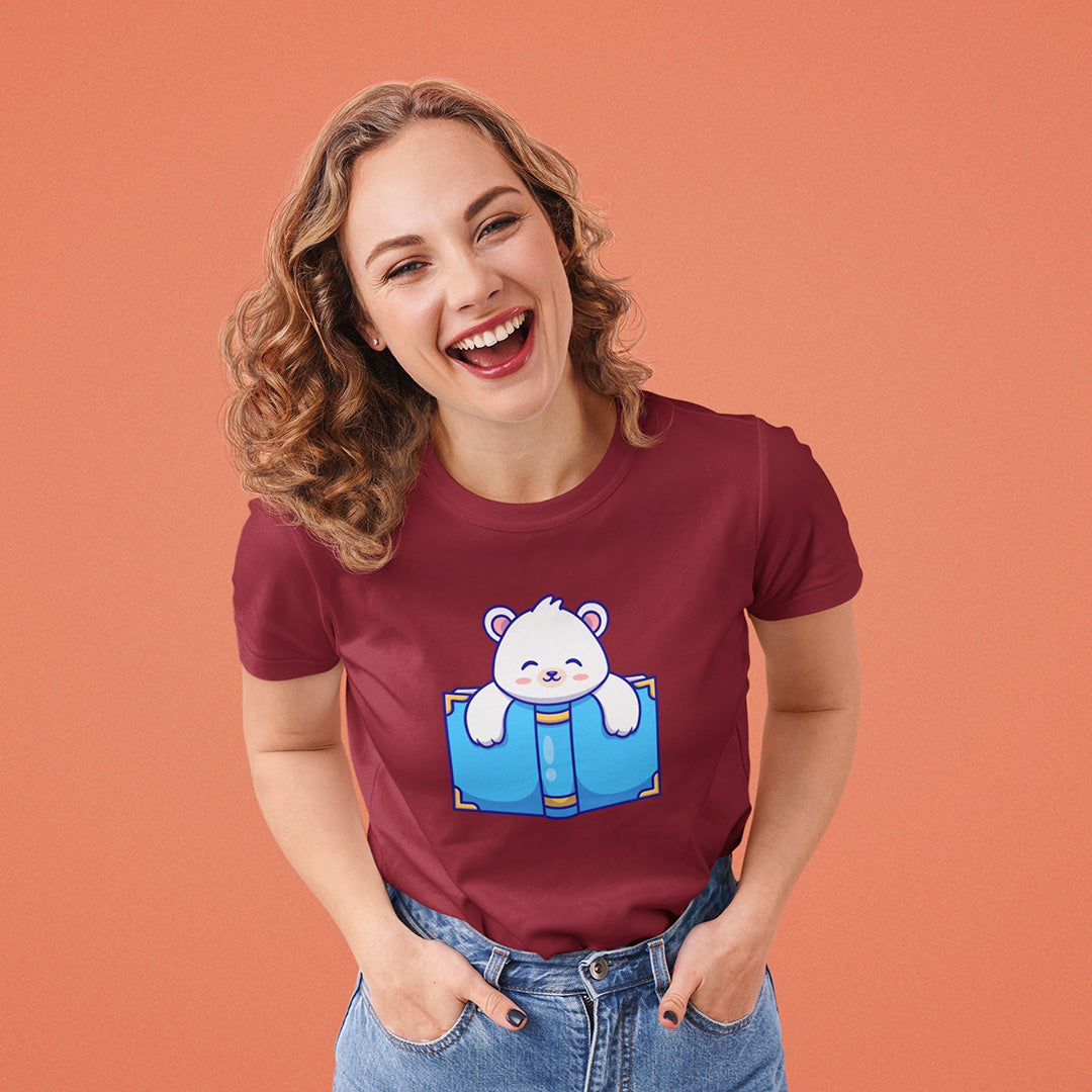 Polar Bear Reading - Women's T-shirt The Mean Indian Store