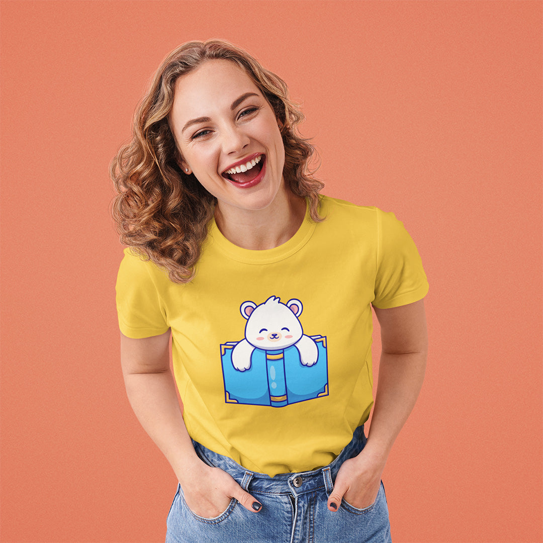 Polar Bear Reading - Women's T-shirt The Mean Indian Store