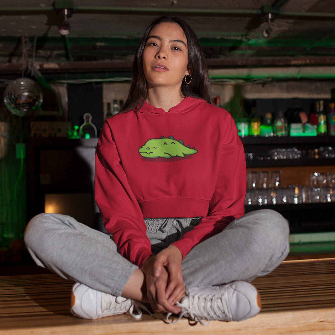 Women's Crocodile Crop Hoodie The Mean Indian Store