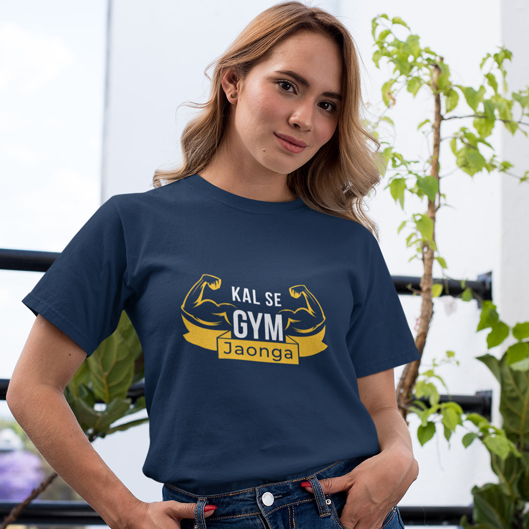 Women's Hindi - Kal Se Gym Jaonga - T-shirt The Mean Indian Store