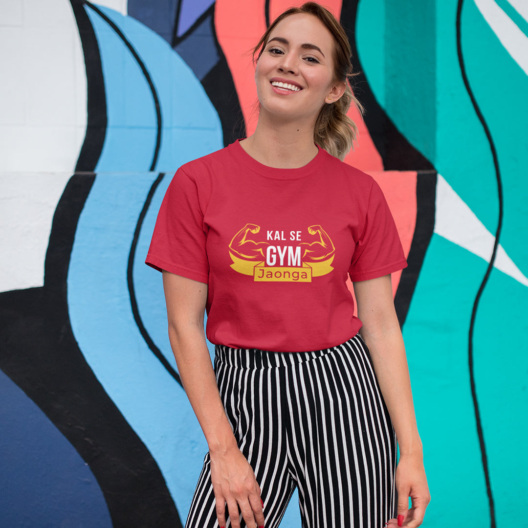 Women's Hindi - Kal Se Gym Jaonga - T-shirt The Mean Indian Store