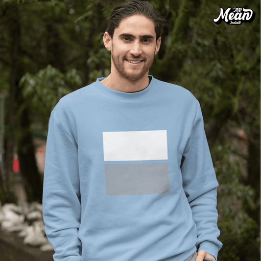 Abstract Rectangle Baby Blue Sweatshirt - Men's The Mean Indian Store