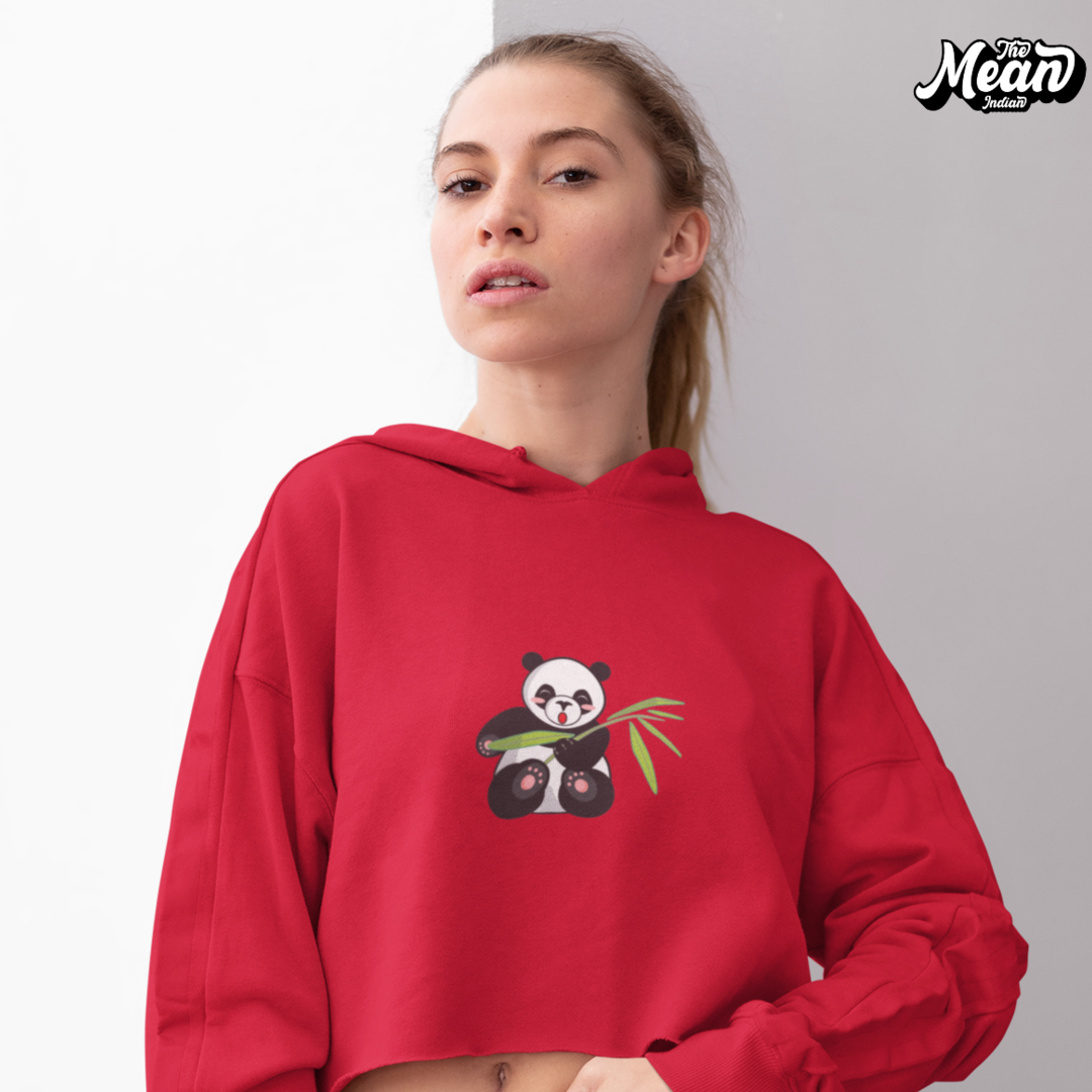 Cute Panda - Women's Crop Hoodie The Mean Indian Store