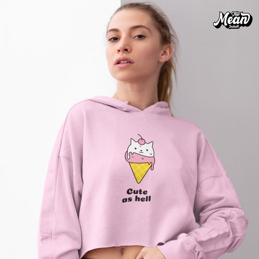 Cute as hell - Women's Crop Hoodie The Mean Indian Store