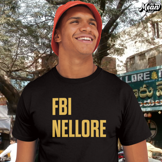 FBI Nellore Text - Men's Telugu T-shirt The Mean Indian Store