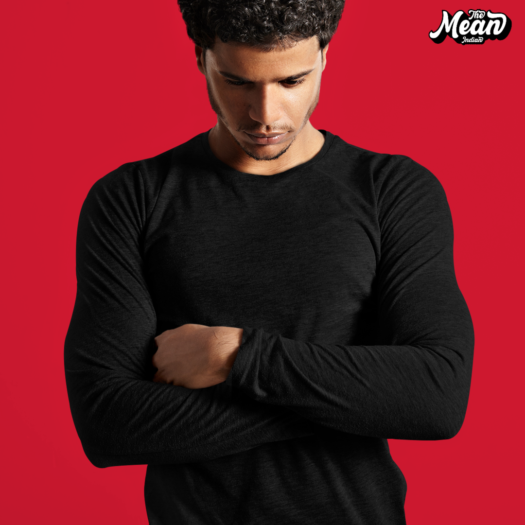 Full Sleeve Black T-shirt - Men The Mean Indian Store