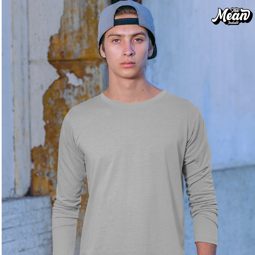Full Sleeve Melange Grey T-shirt - Men The Mean Indian Store