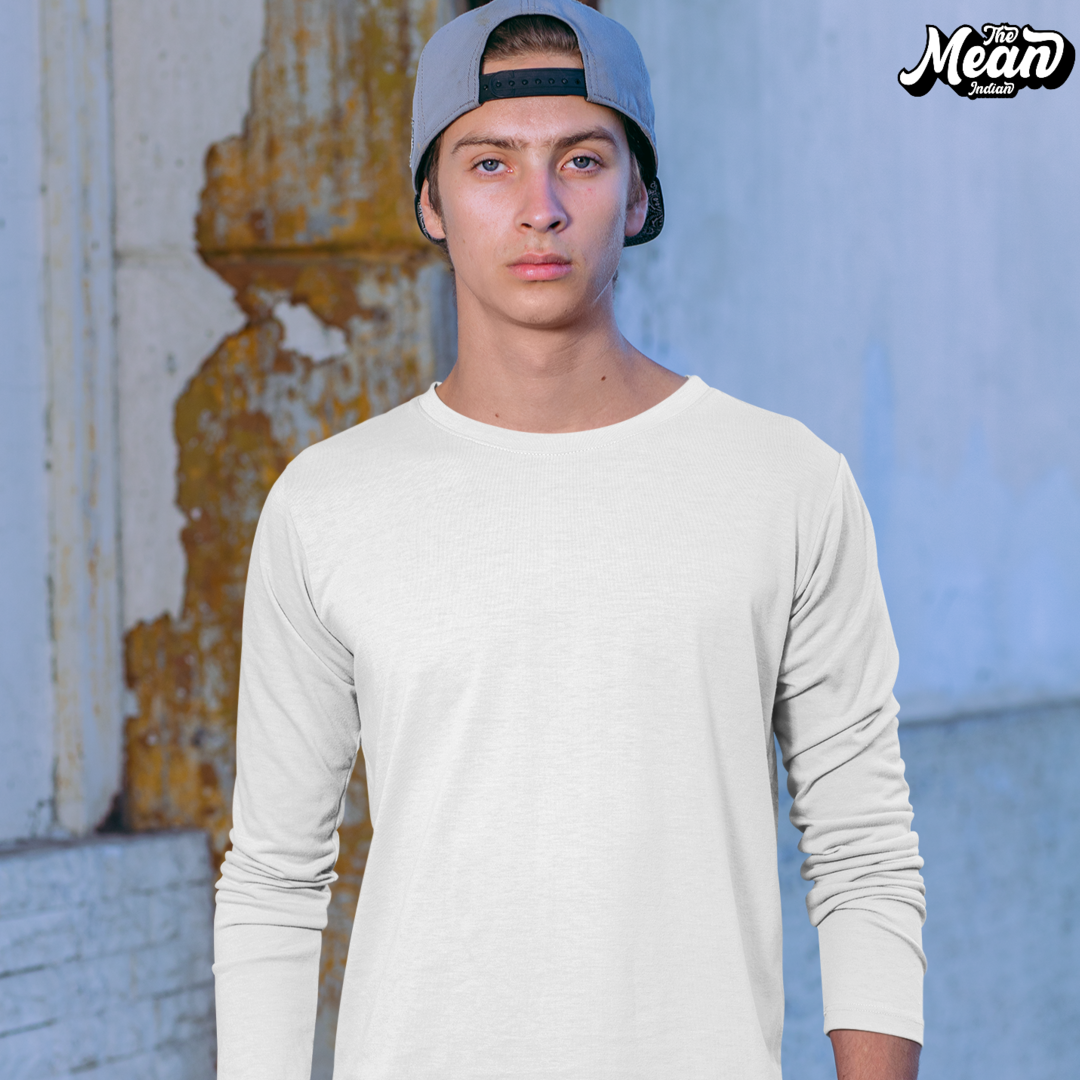 Full Sleeve white T-shirt - Men The Mean Indian Store