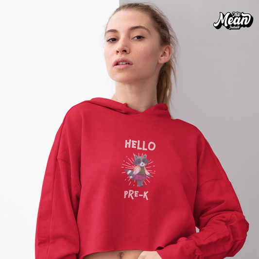 Hello Pre-k - Women's Crop Hoodie The Mean Indian Store