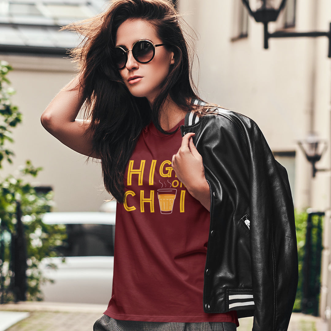 High On Chai 2 - Women T-shirt The Mean Indian Store