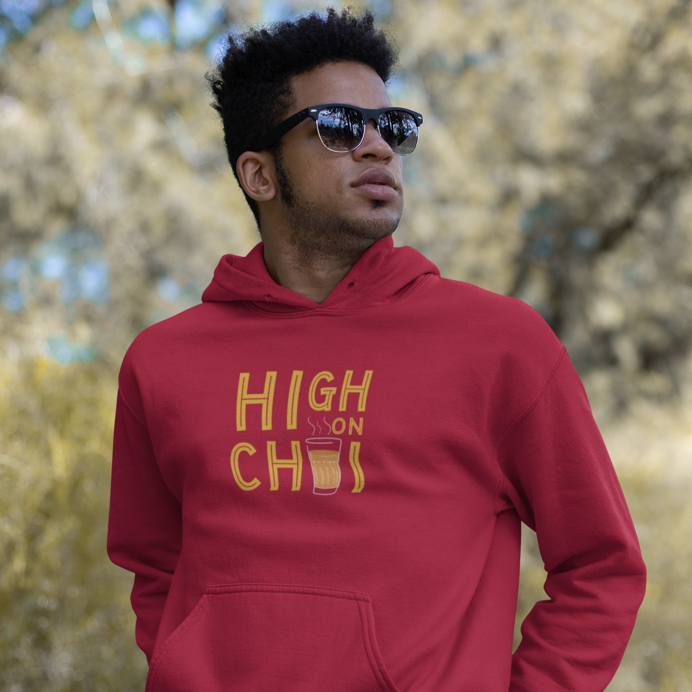 High On Chai - Men Hoodie The Mean Indian Store