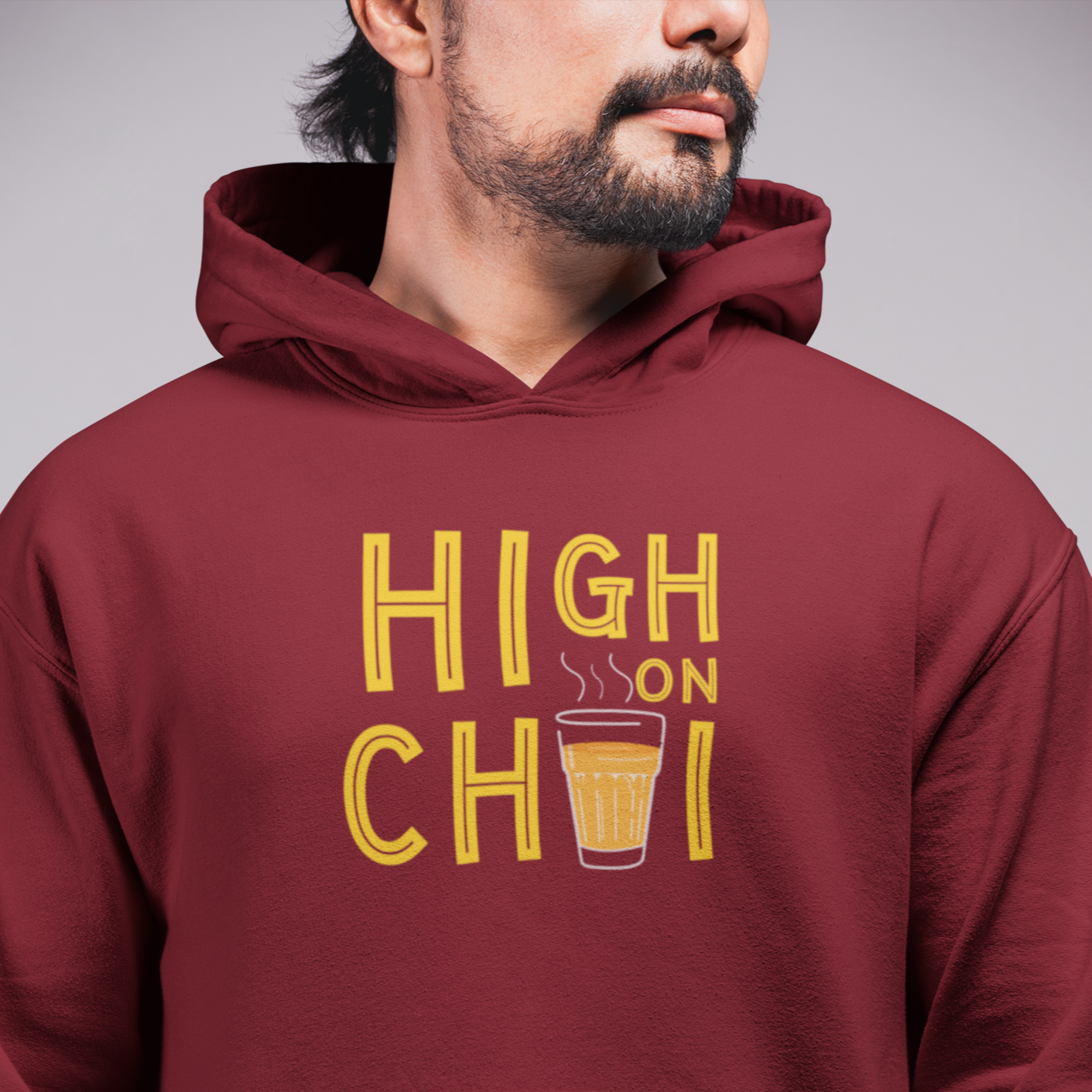 High On Chai - Men Hoodie The Mean Indian Store