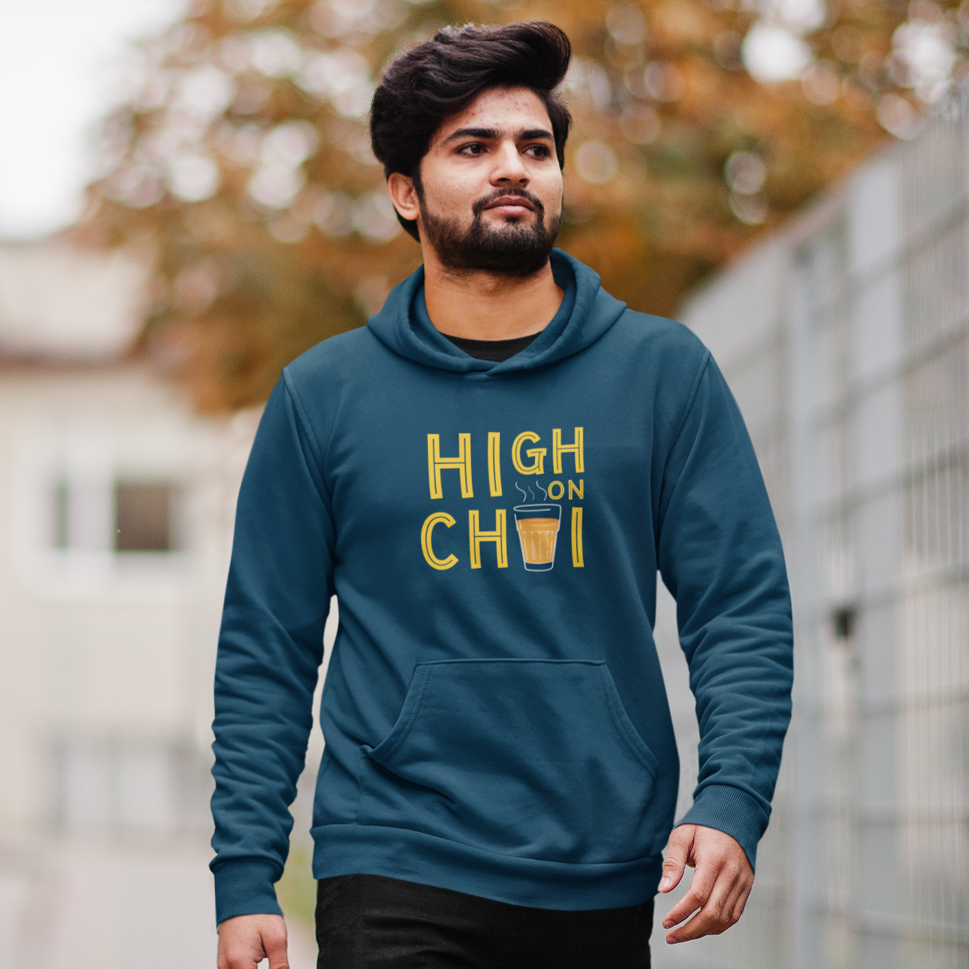 High On Chai - Men Hoodie The Mean Indian Store