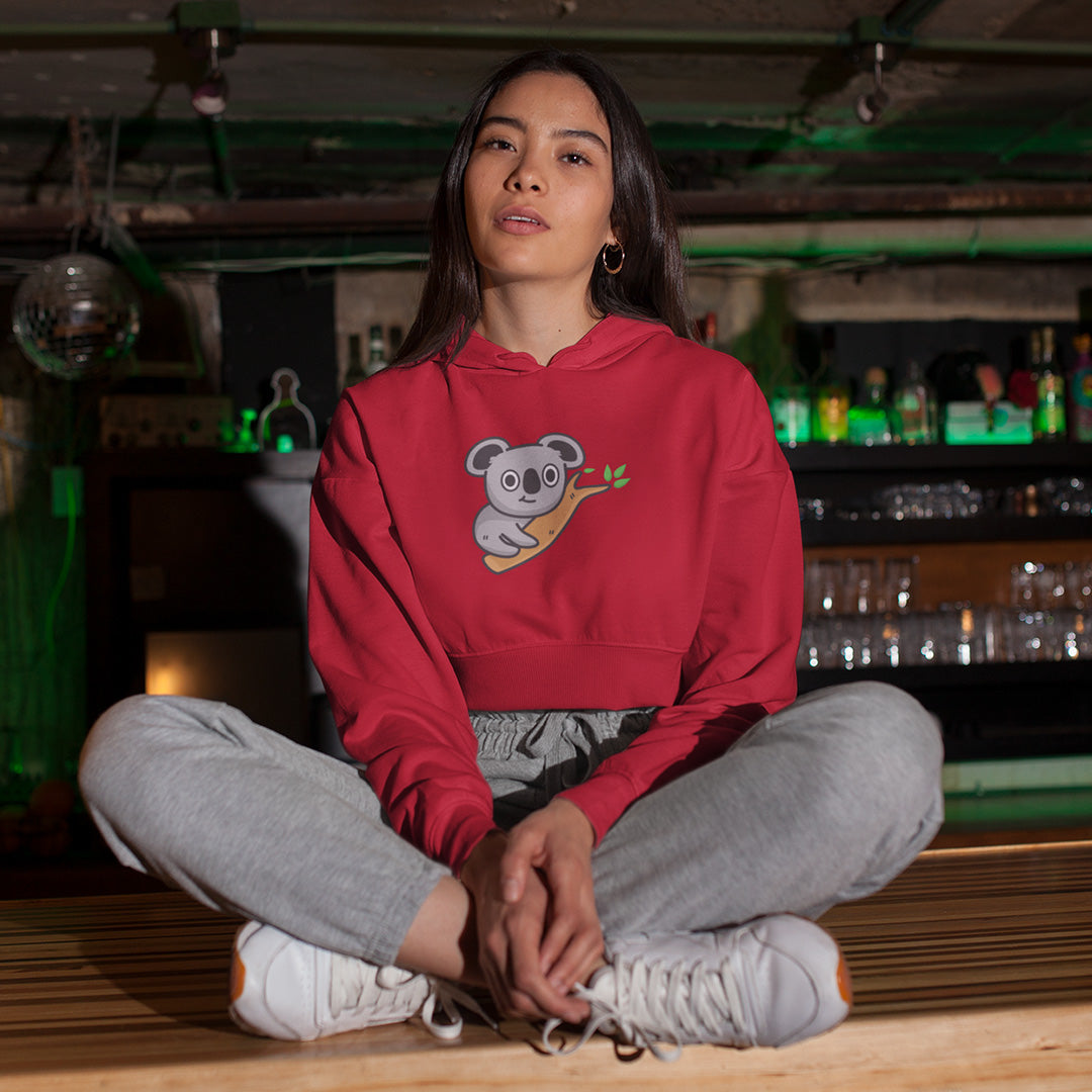 Koala - Women's Crop Hoodie The Mean Indian Store