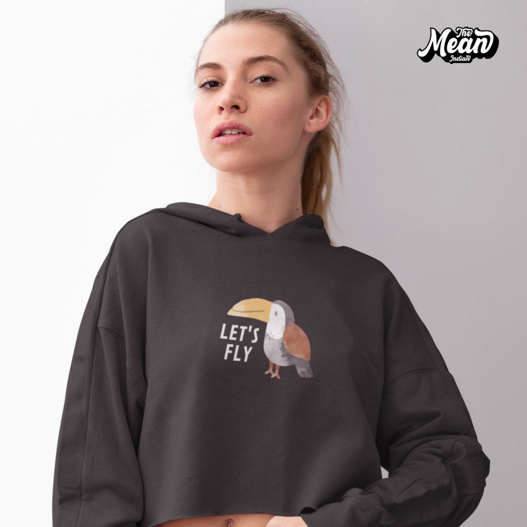 Let's Fly - Women's Crop Hoodie The Mean Indian Store