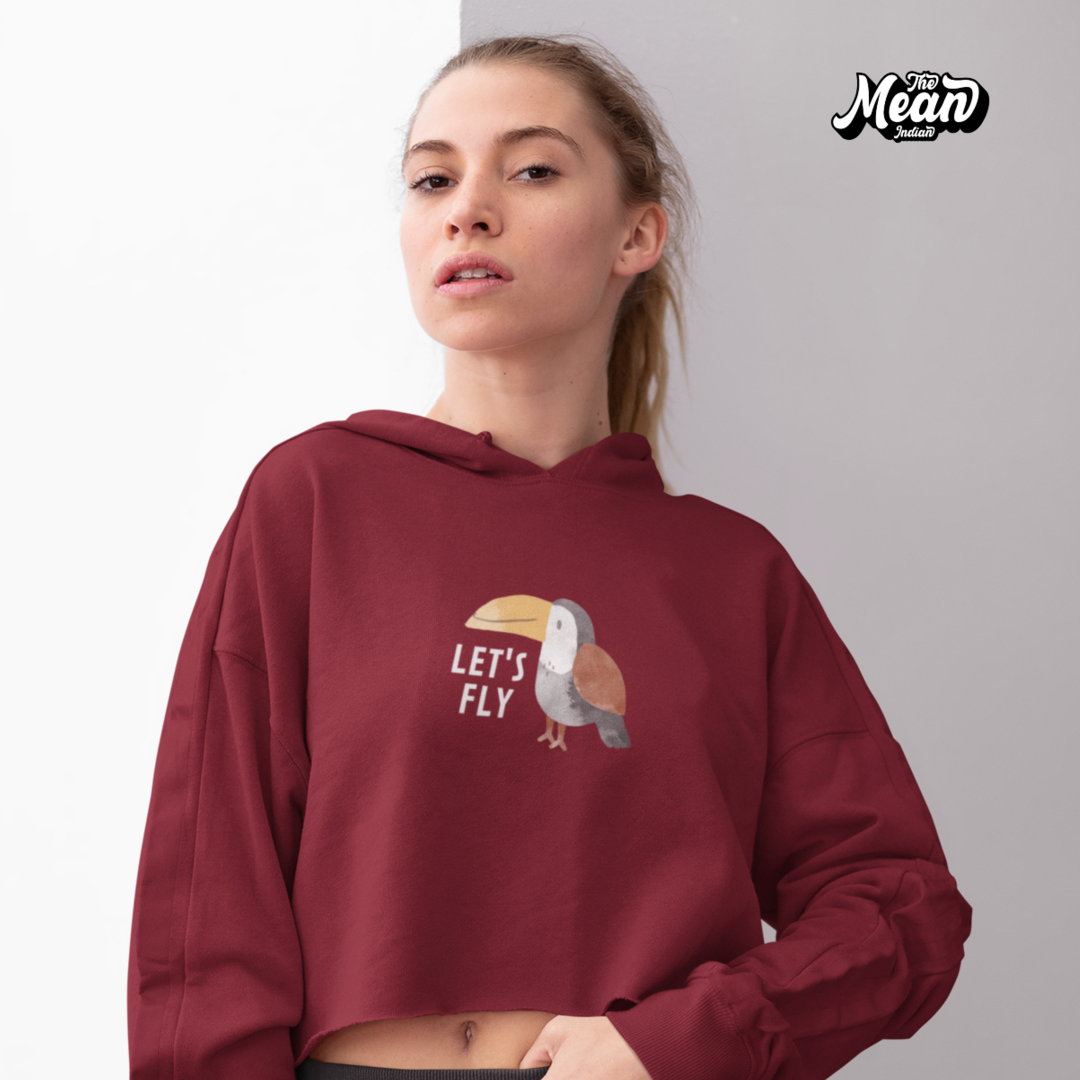 Let's Fly - Women's Crop Hoodie The Mean Indian Store
