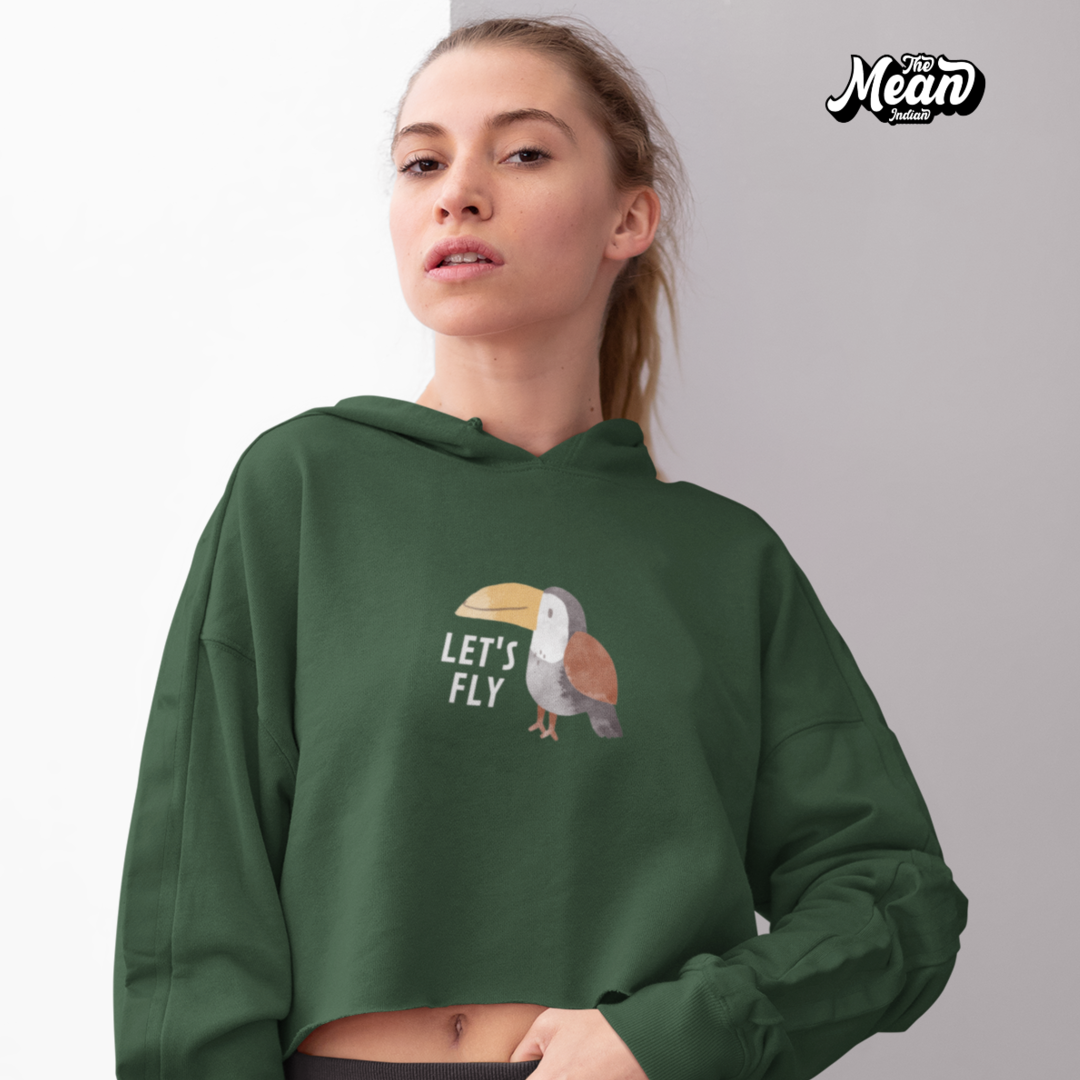 Let's Fly - Women's Crop Hoodie The Mean Indian Store