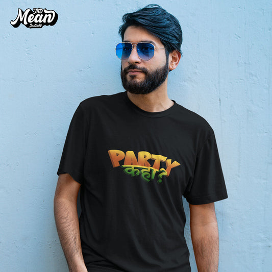 Men's Hindi - Party Kaha T-shirt The Mean Indian Store