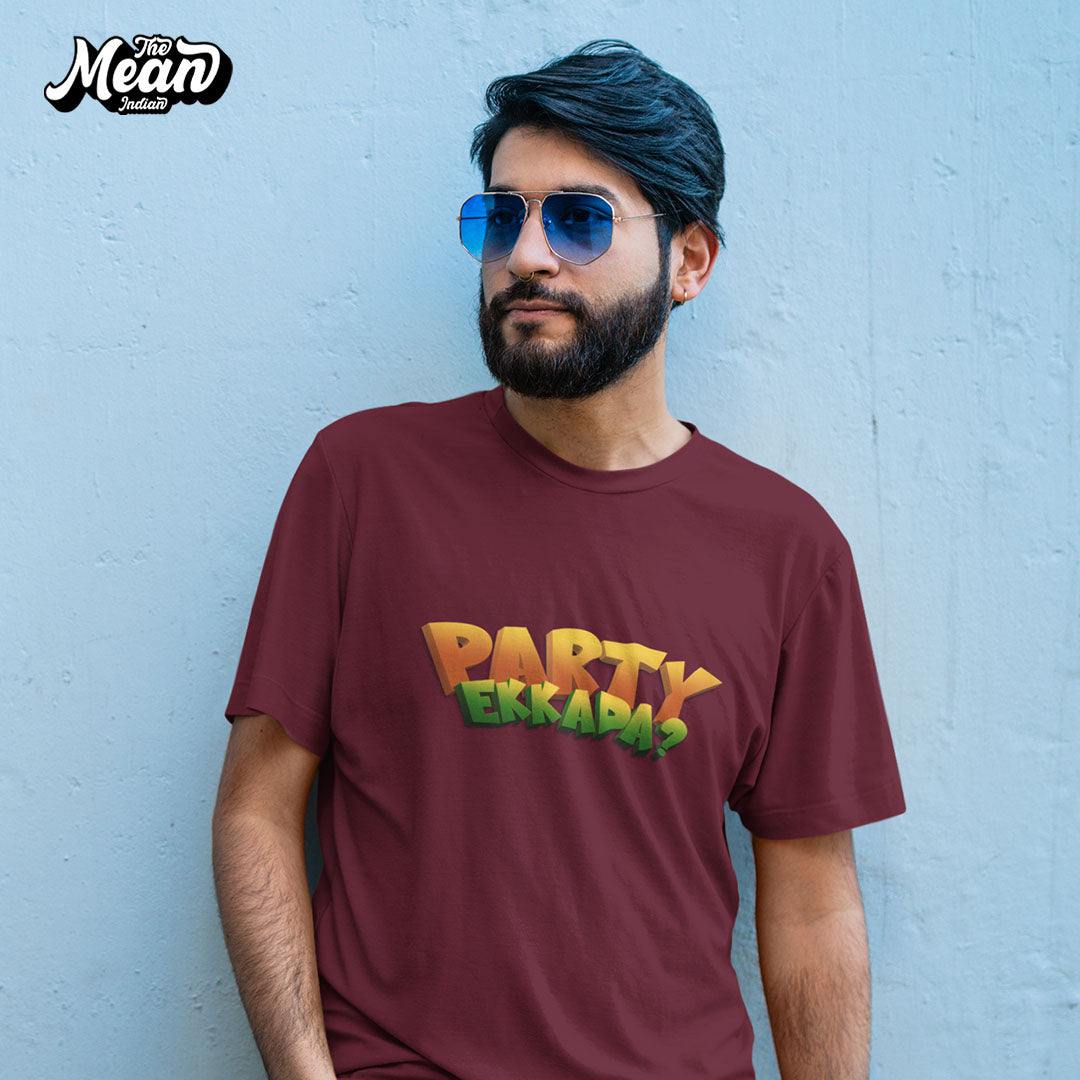 Men's Telugu - Party Ekkada T-shirt The Mean Indian Store