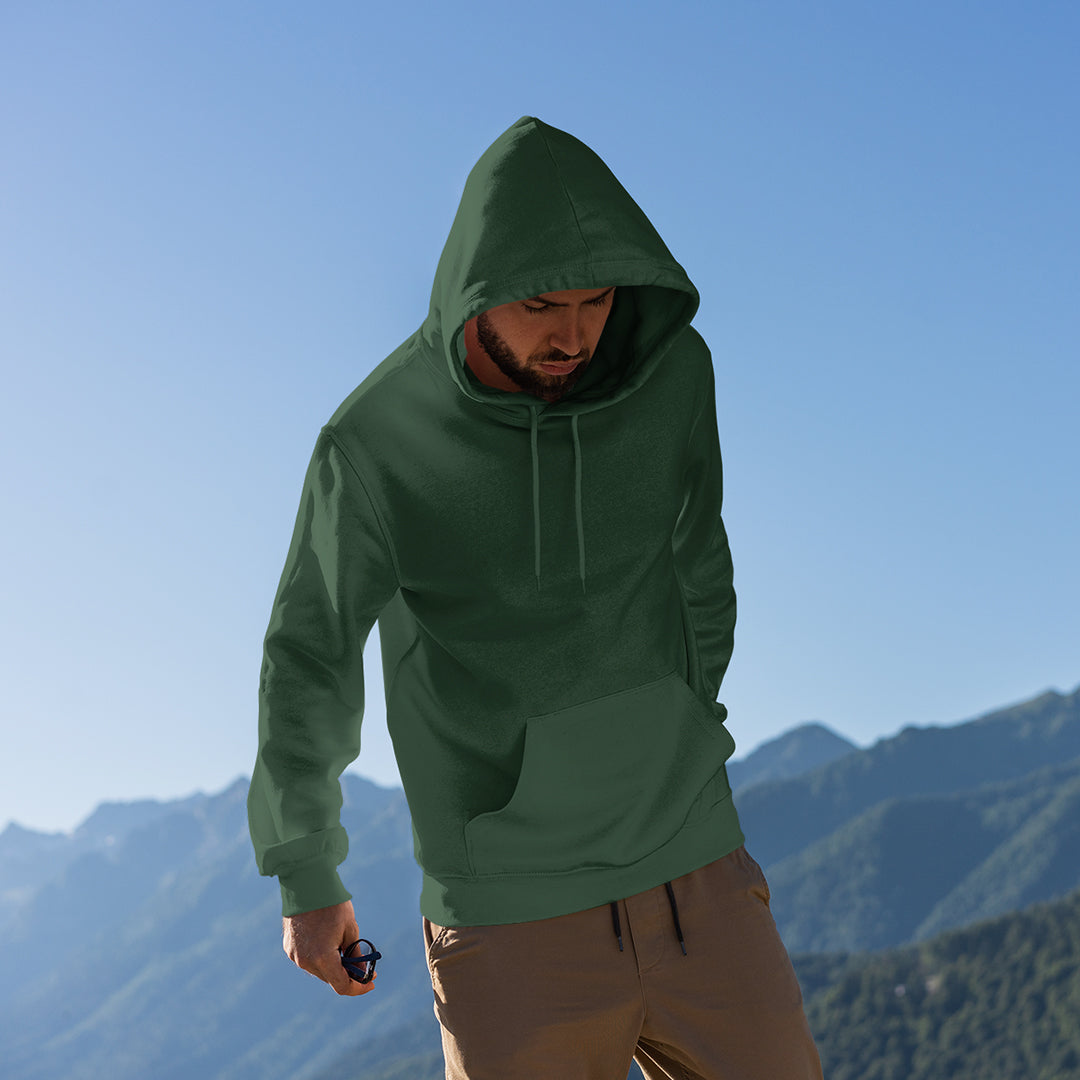 Olive Green Men's Hoodie The Mean Indian Store