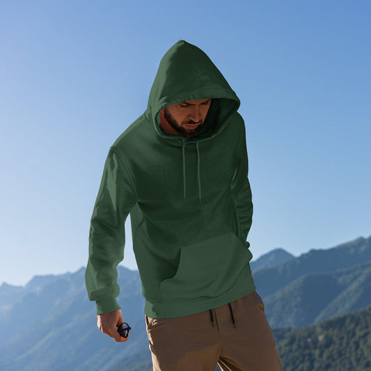 Olive Green Men's Hoodie The Mean Indian Store